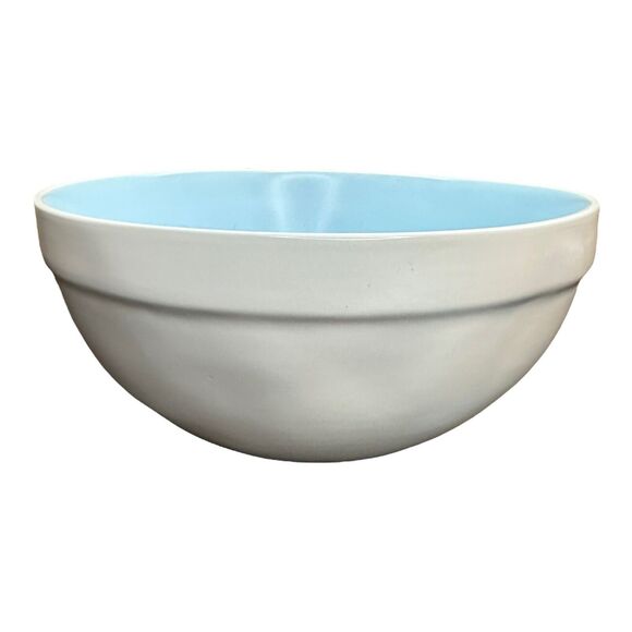 Rae Dunn "Happy Easter" Design Mixing Bowl - Blue Interior with Ivory Ceramic - Picture 10 of 10